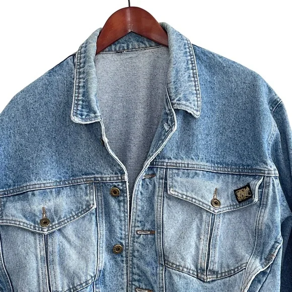 Vintage PARASUCO 90s Oversized Trucker Chore Denim Jean Jacket - Picture 6 of 14